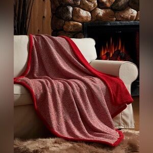 NWT Fireside Heathered Knit Fleece Reverse Throw, 50" x 60"